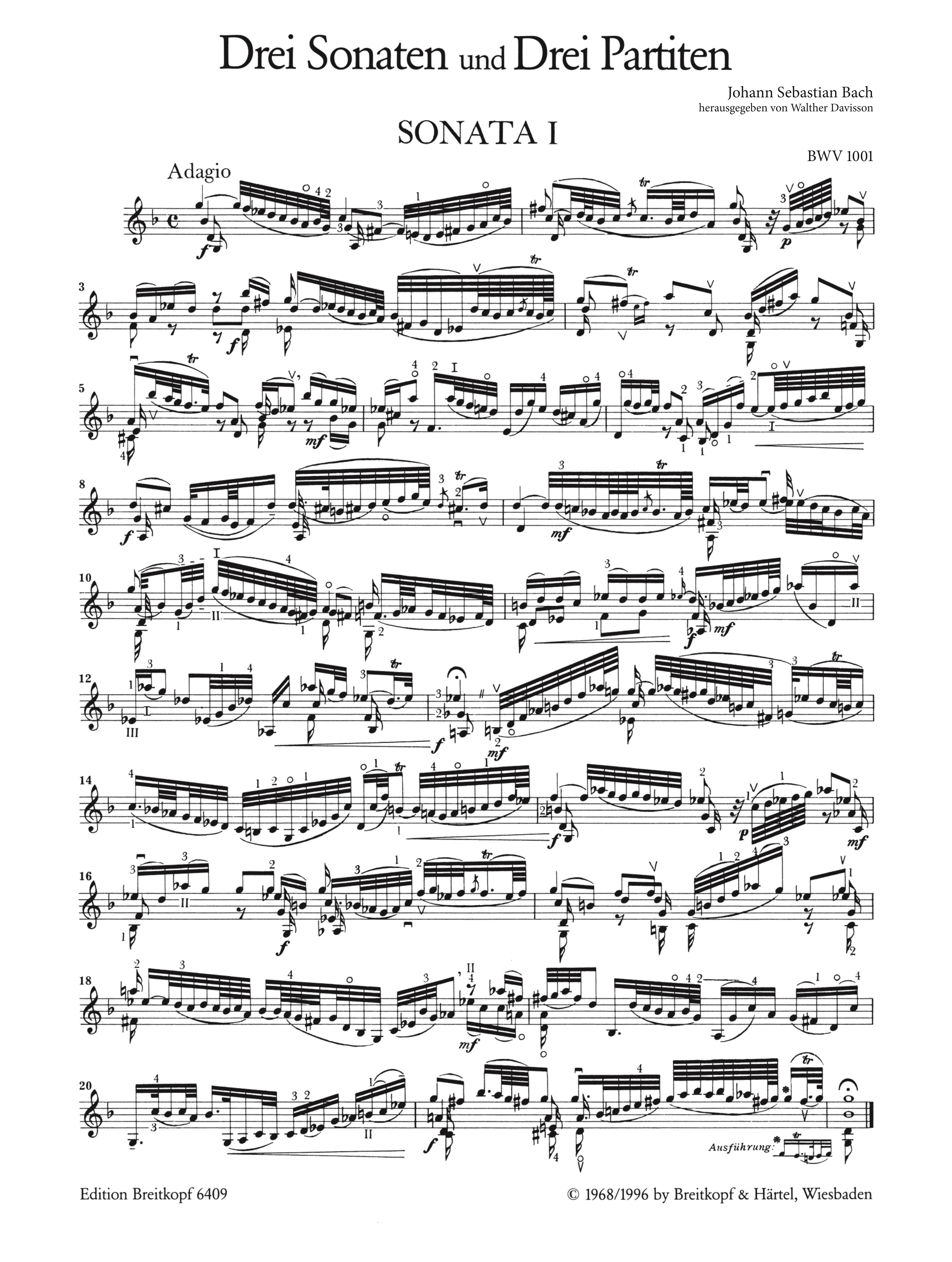 3 Sonaten und Partiten BWV1001-1006