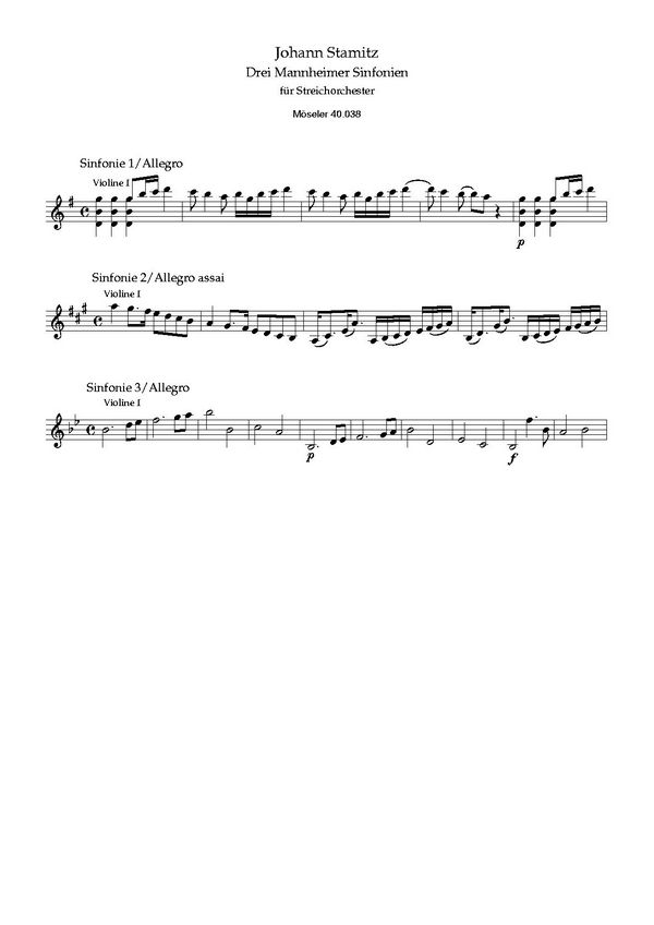 3 Mannheimer Sinfonien