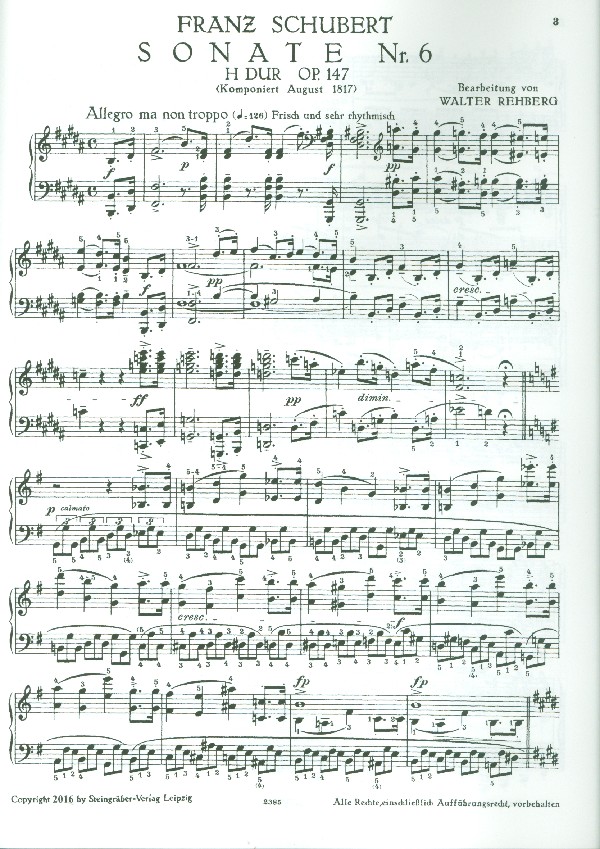 Sonate H-Dur Nr.6 D575 op.147