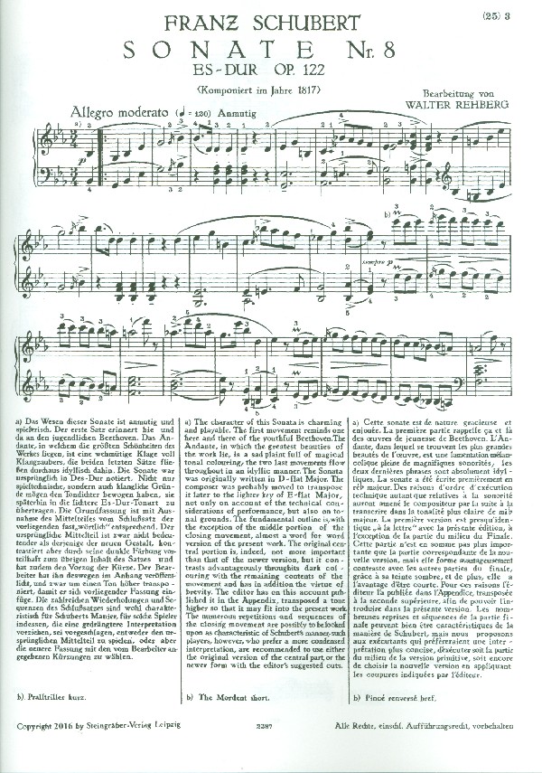 Sonate Es-Dur Nr.8 D568 op.122