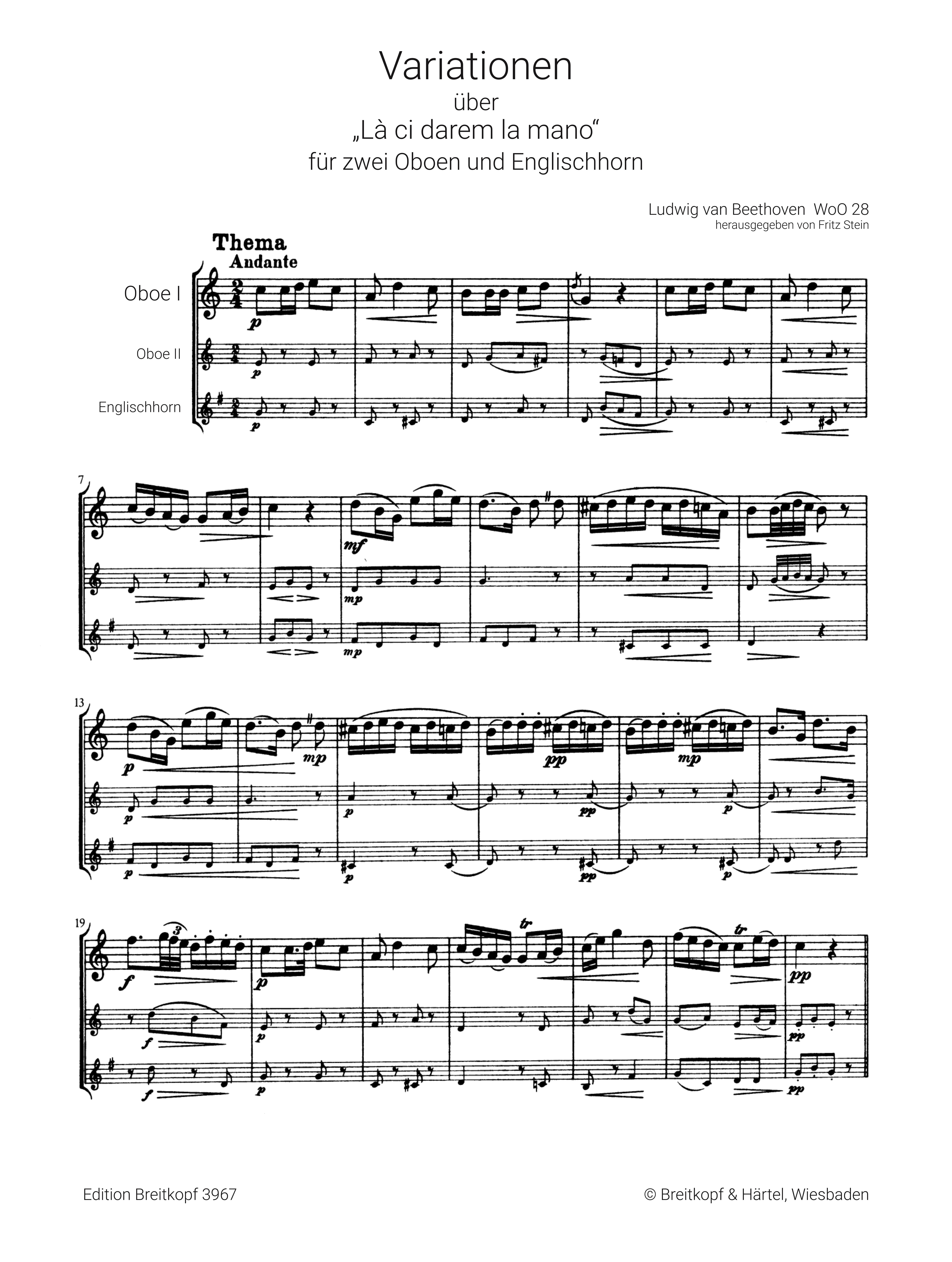 Variationen über "Reich mir die Hand mein Leben" WoO28