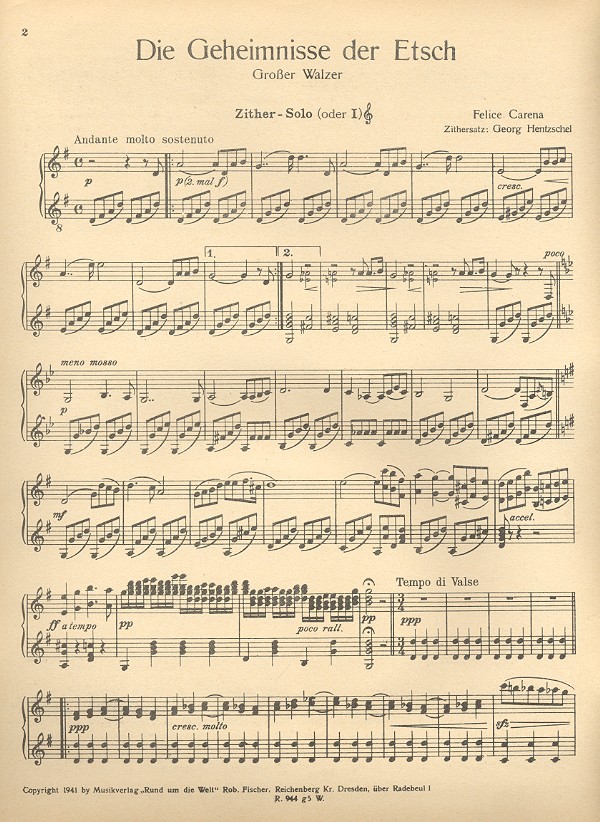 Die Geheimnisse der Etsch (G-Dur)