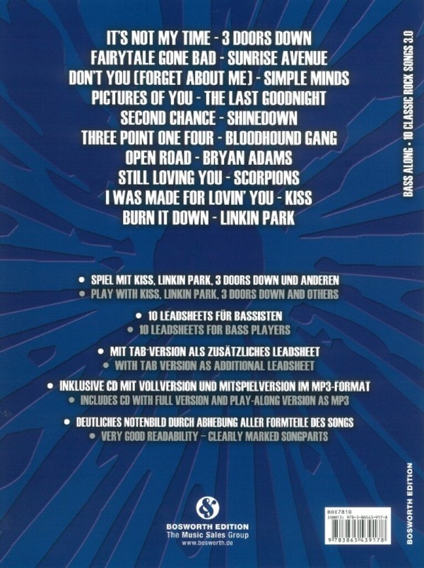 Bass along Band 7 - 10 Classic Rock Songs 3.0 (+MP3-CD):
