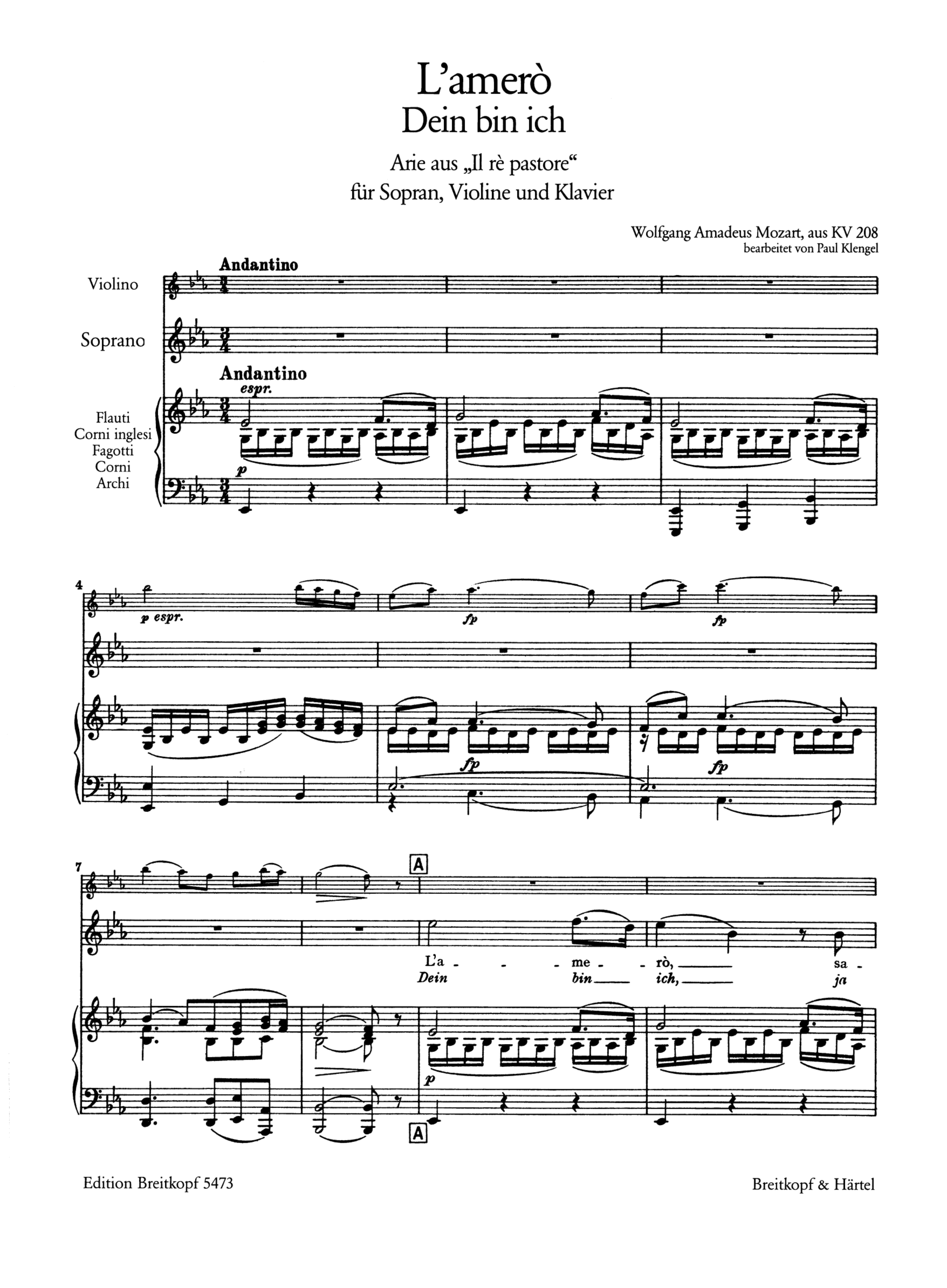 L'amerò, sarò costante KV208