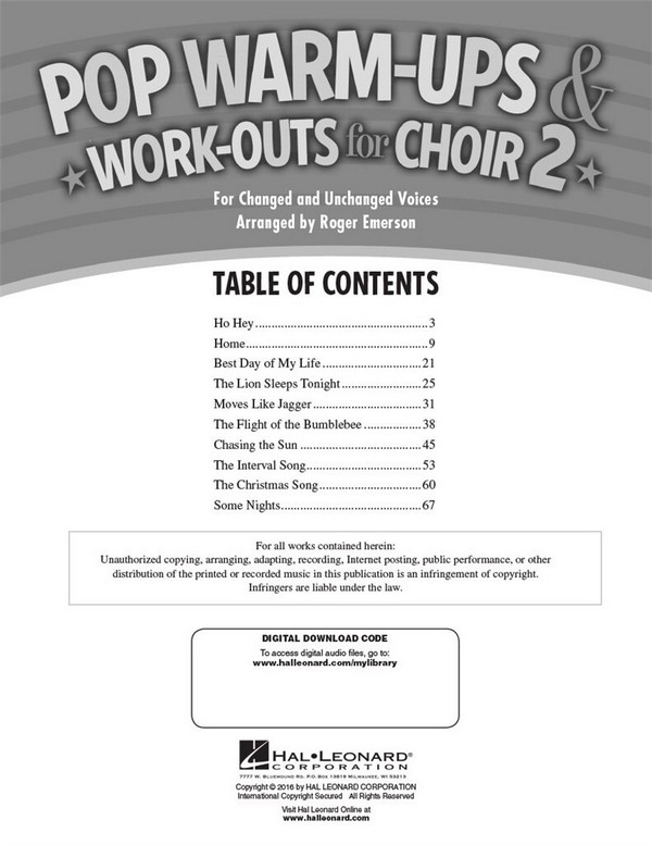 HL00153997 Pop Warm-ups & Work-outs vol.2 (+CD)