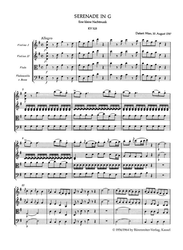 Eine kleine Nachtmusik KV525 Serenade G-Dur 