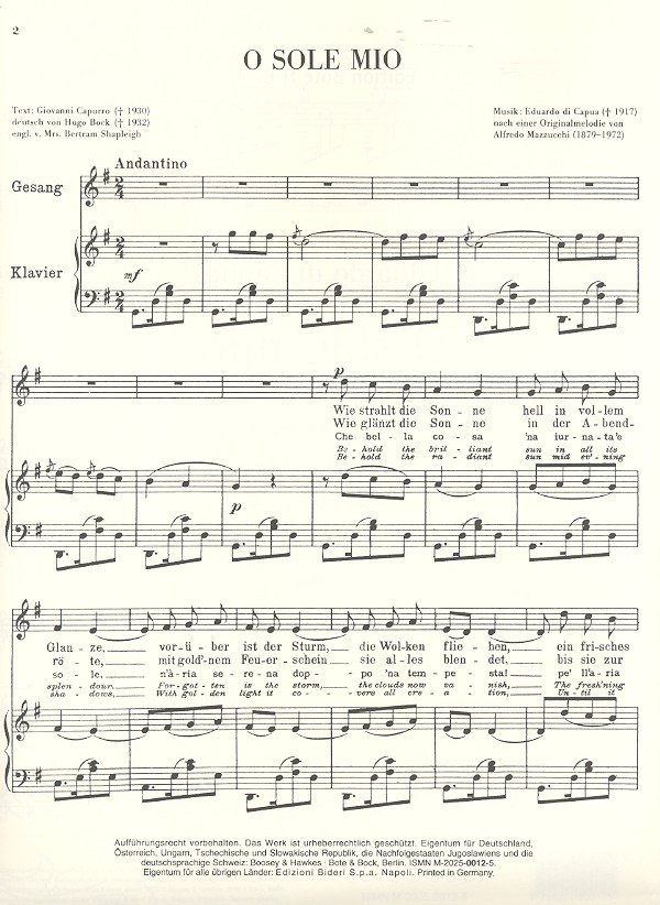 O sole mio G-Dur