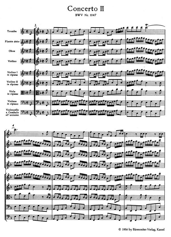 Brandenburgisches Konzert F-dur Nr.2 BWV1047