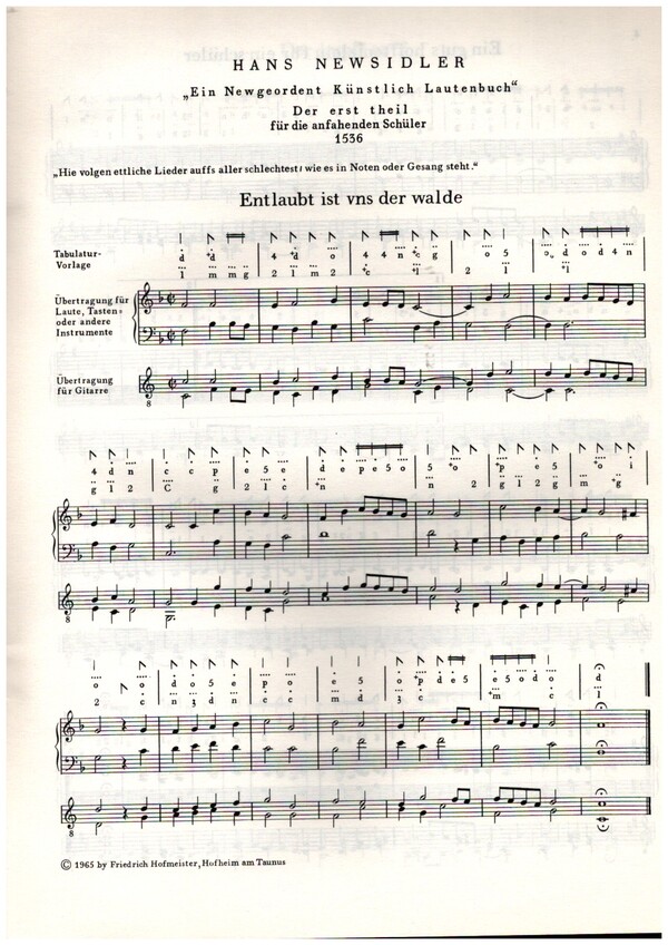 "Ein newgeordent künstlerisch Lautenbuch" 1536