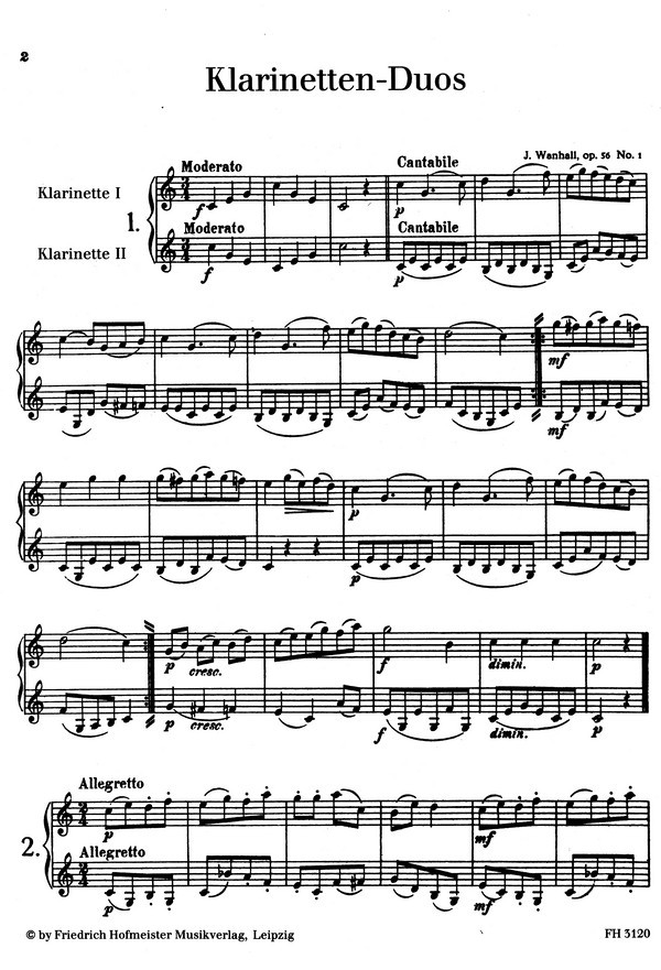 Klarinetten-Duos Band 1