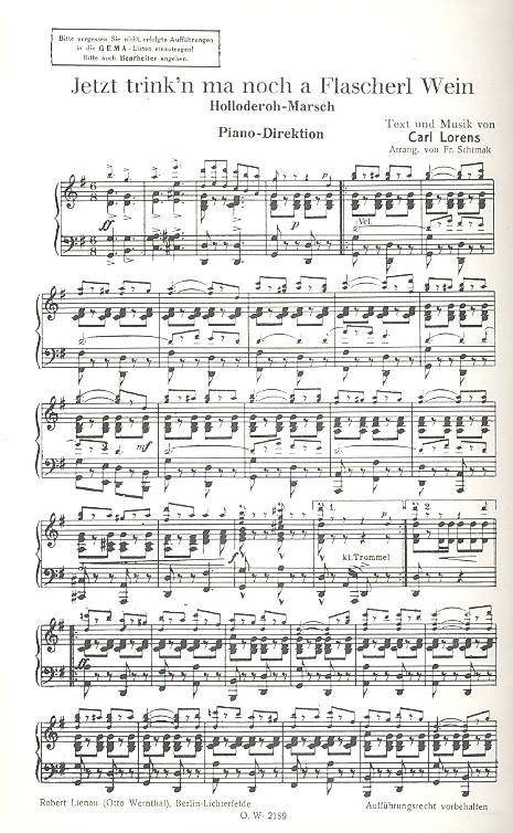 Jetzt trink'n ma noch a Flascherl