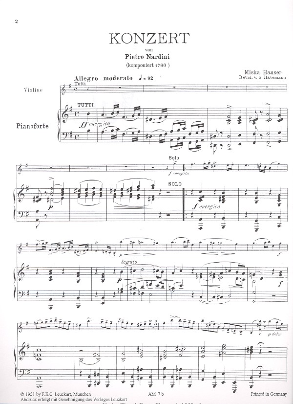 Konzert e-Moll für Violine und Orchester