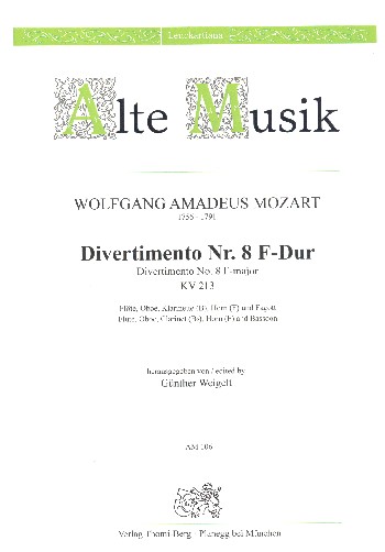 Divertimento F-Dur Nr.8 KV213