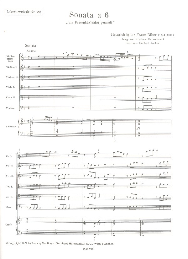 Sonata a 6 B-Dur für Violine solo,