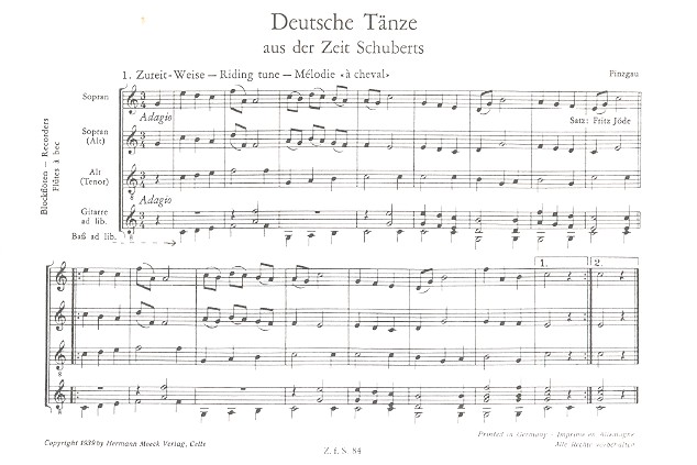 Deutsche Tänze aus der Zeit