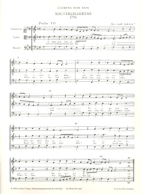 Souterliedekens zu 3 Stimmen,