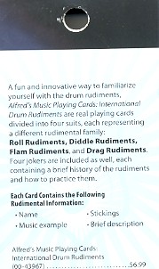 Music Playing Cards International Drum Rudiments