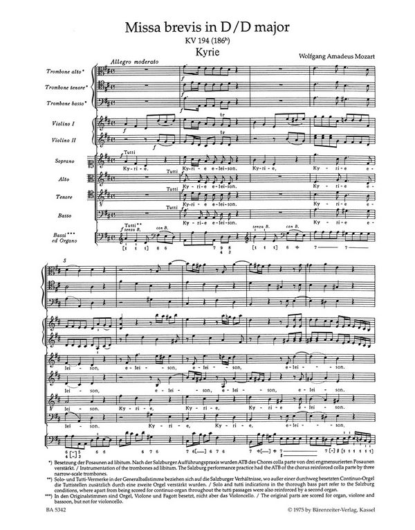 Missa brevis D-Dur KV194