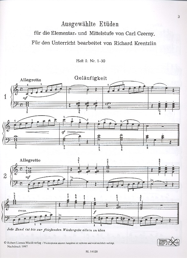 Czerny Krentzlin Band 1 (Anlauf)