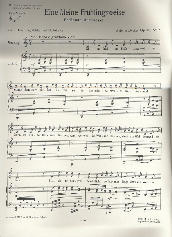Eine kleine Frühlingsweise op.101,7 - Humoreske