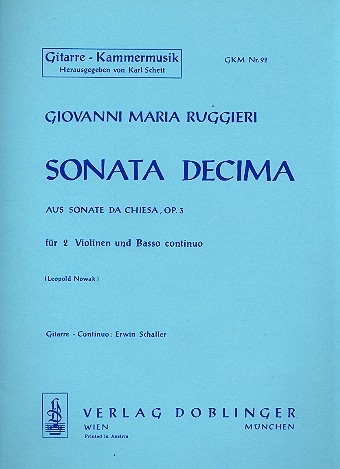 Sonata decima aus 'Sonate da chiesa op.3' für 2 Violinen,