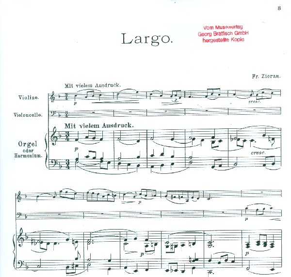 Largo für Violine, Violoncello und Orgel