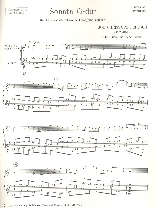 Sonate G-Dur für Altblockflöte