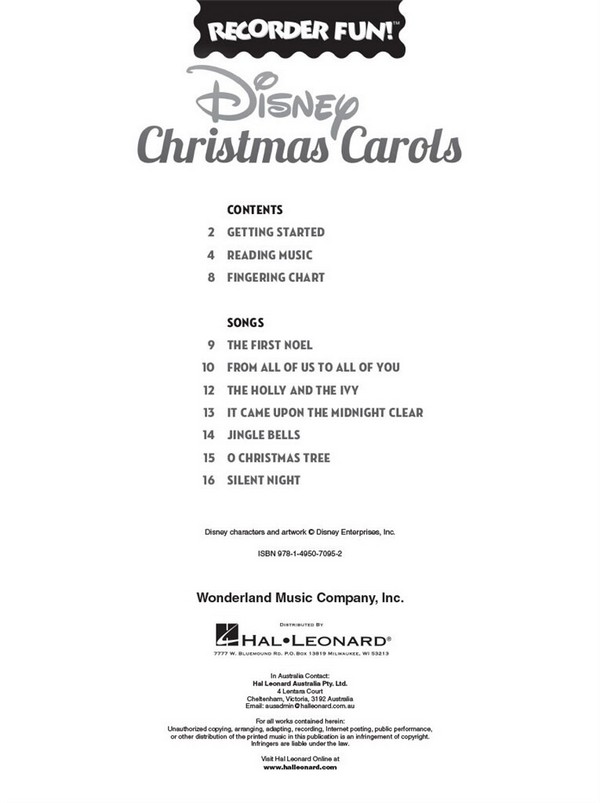 HL00172390 Disney Christmas Carols: