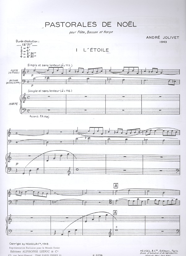 Pastorales de noel pour flûte,