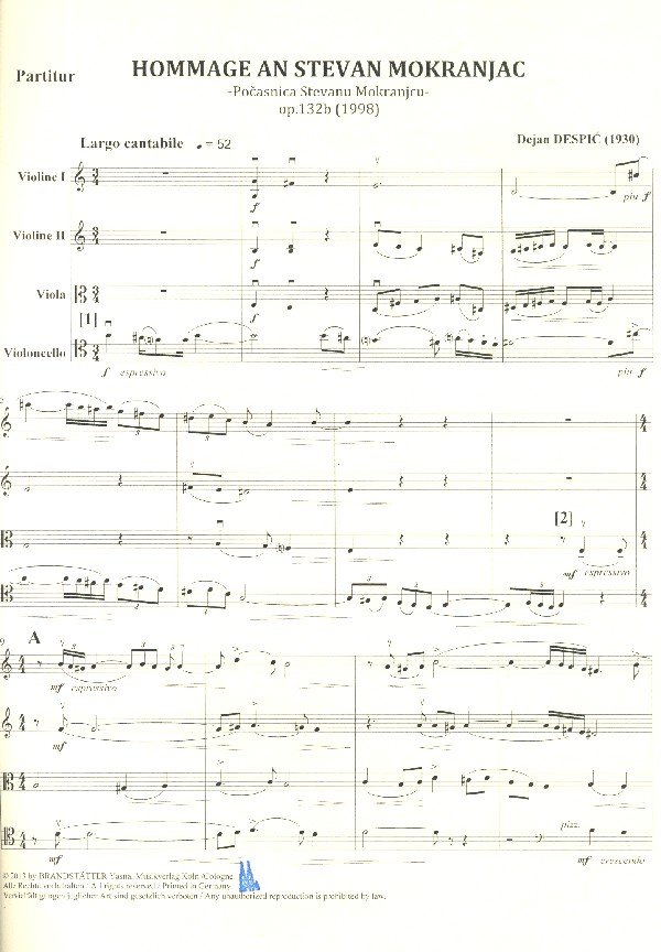Hommage and Stevan Mokranjac op.132b