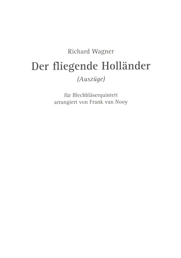 Der fliegende Holländer (Auszüge)