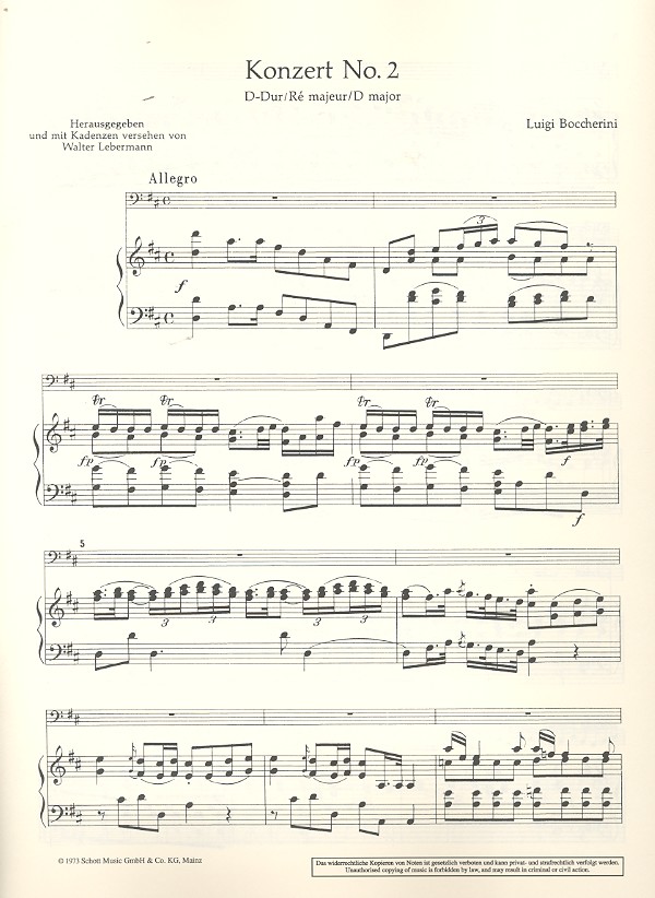 Concerto Nr. 2 D-Dur G 479