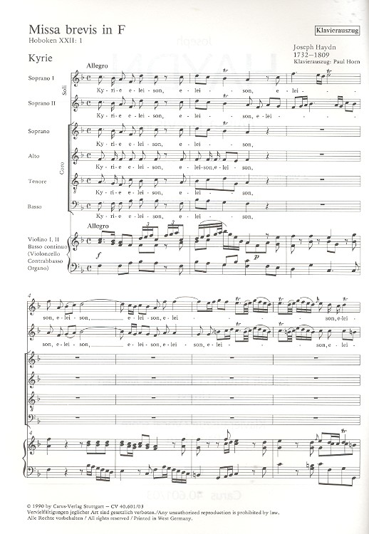 Missa brevis F-Dur Hob.XXII:1