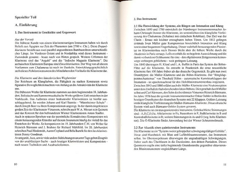 Lehrplan Klarinette