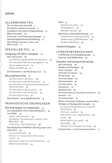 Lehrplan Klarinette