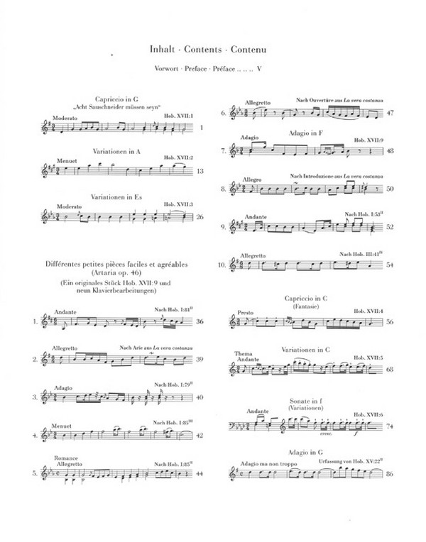 Klavierstücke und Klaviervariationen