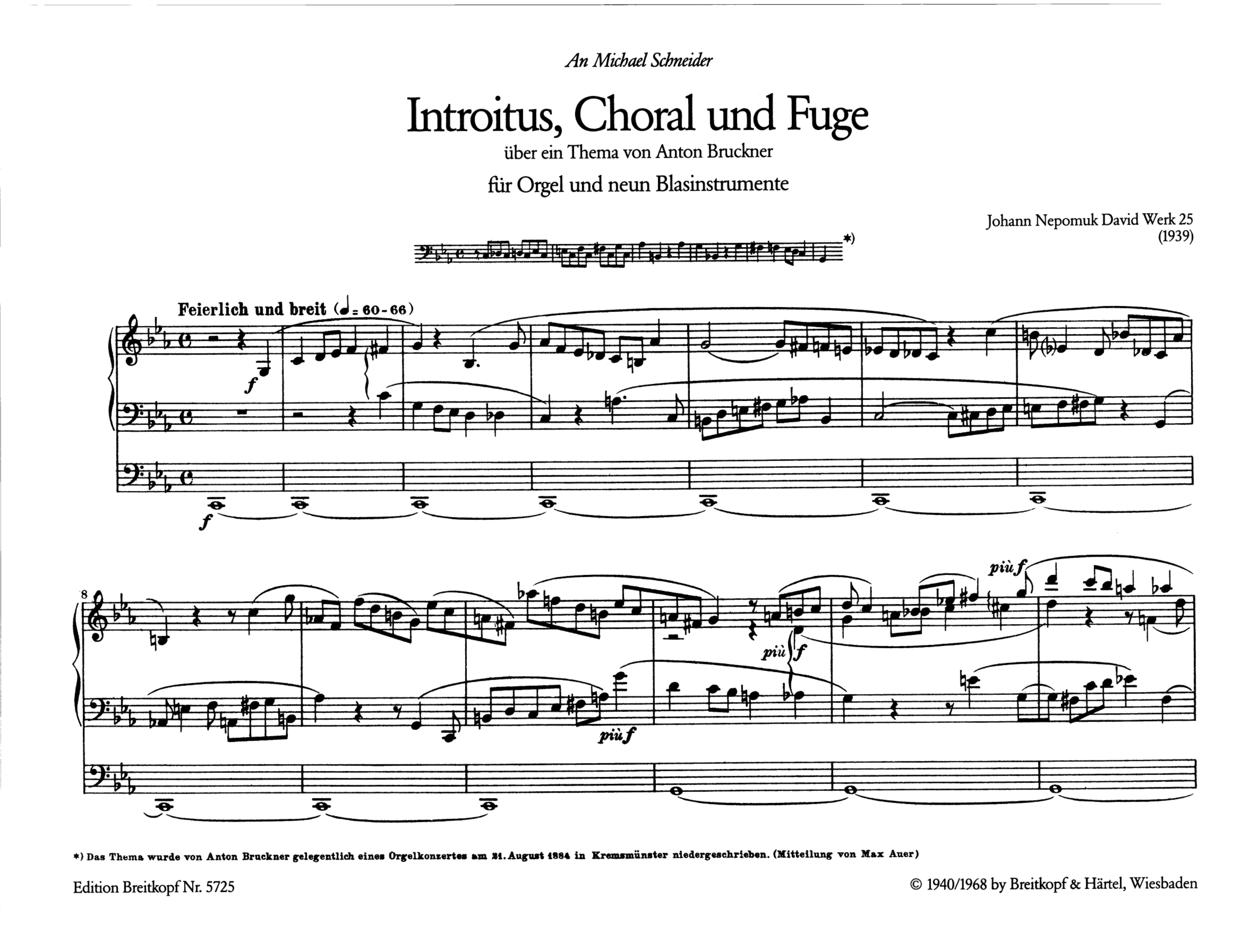 Introitus, Choral und Fuge über