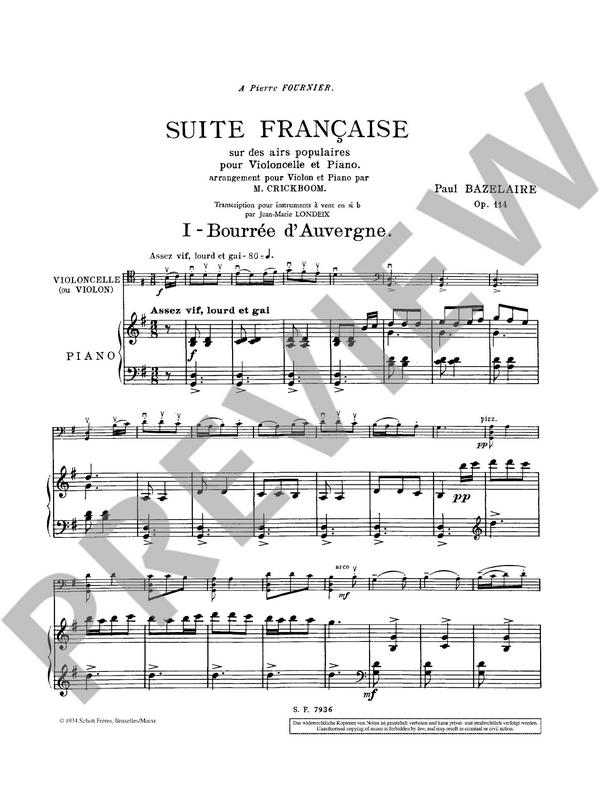 Suite francaise op.114 sur des