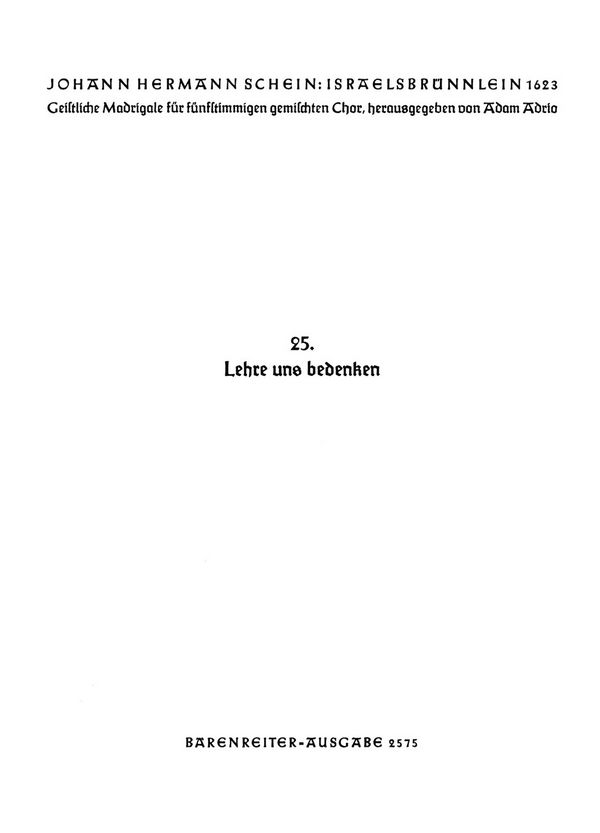 Lehre uns bedenken Motette Nr.25