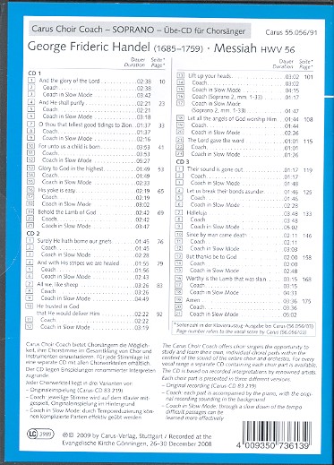 Messiah HWV56 - Chorstimme Sopran (en)
