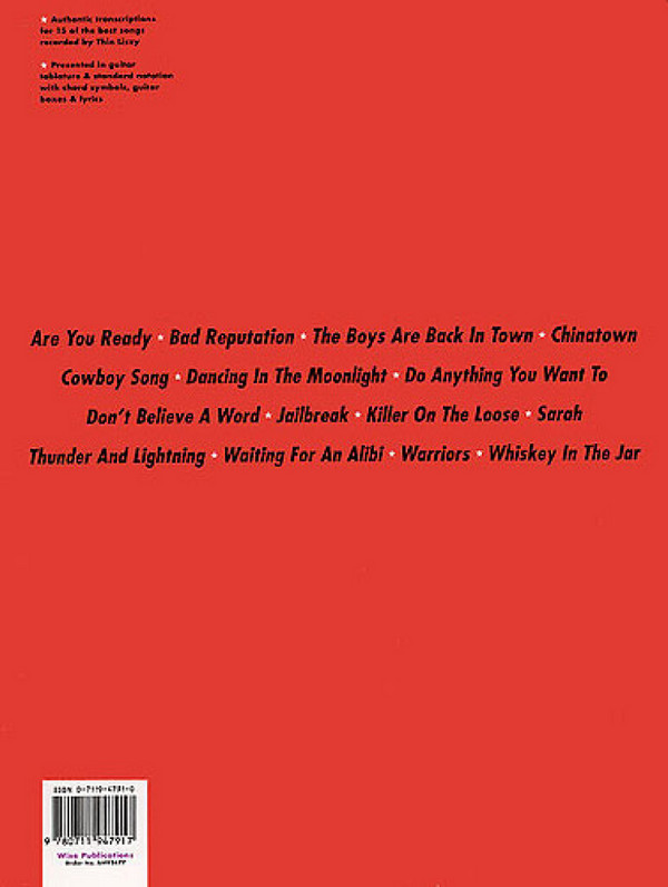 The best of Thin Lizzy: songbook