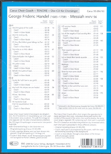 Messiah HWV56 - Chorstimme Tenor (en)