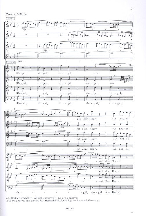 Singet dem Herrn ein neues Lied BWV225