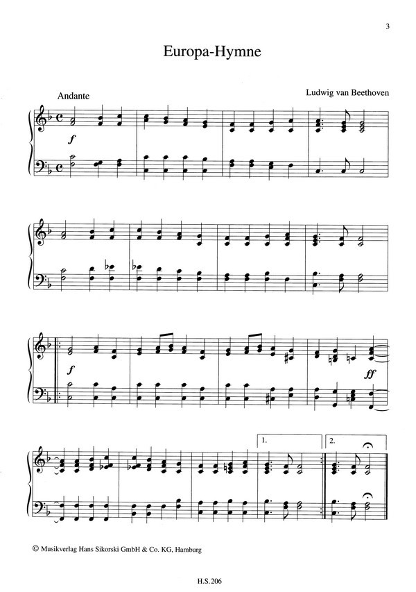 Hymnen der Nationen für Klavier