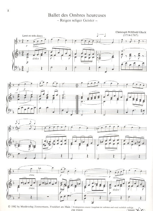 2 Stücke aus 'Orpheus und Eurydike'