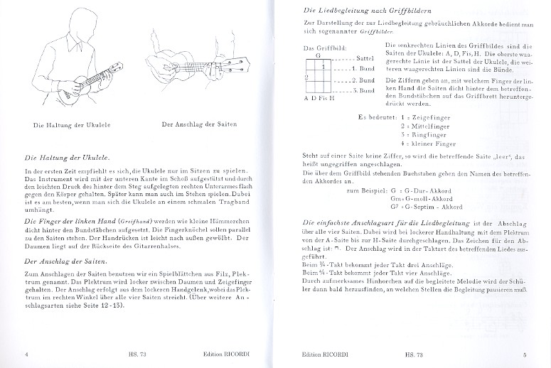 Spielanleitung für Ukulele