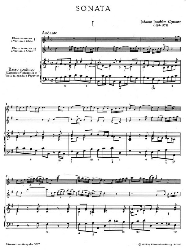 Triosonate G-Dur für 2 Flöten