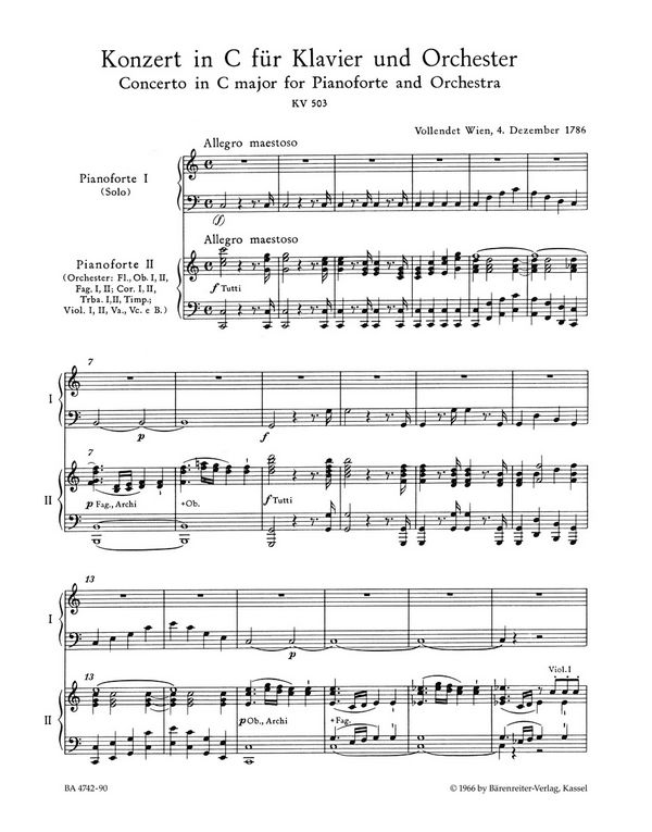 Konzert C-Dur Nr.25 KV503