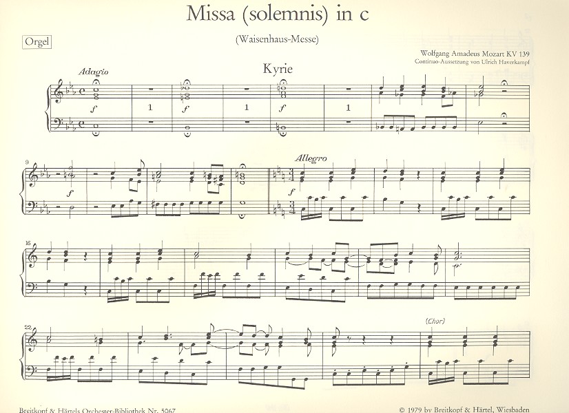 Missa solemnis c-Moll KV139 (Waisenhausmesse)