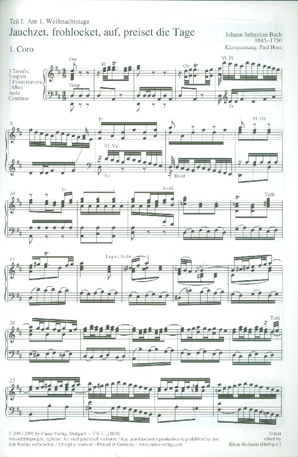 Weihnachtsoratorium BWV248 Teile 1-3